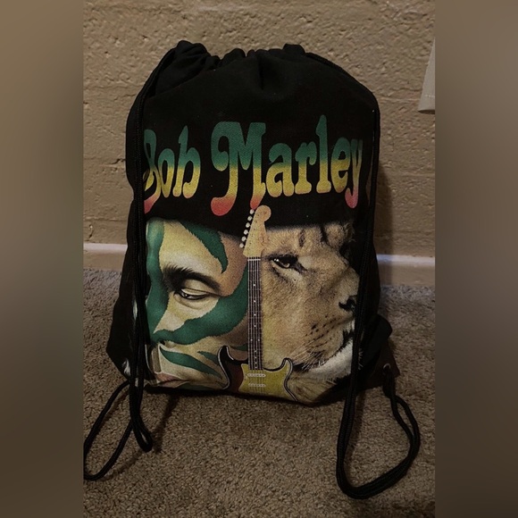 Bob Marley 2-Sided Drawstring Bag - Picture 1 of 3